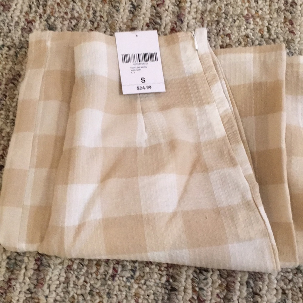 Trendy plaid nude wide leg forever21 pants